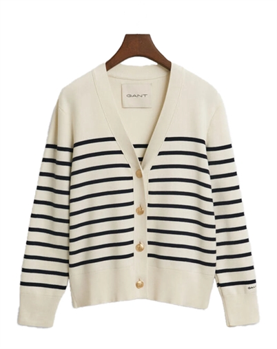Gant - Striped Cardigan - Eggshell